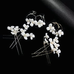 Women Pearl Ceramic Hair Pins Head Jewelry Accessories