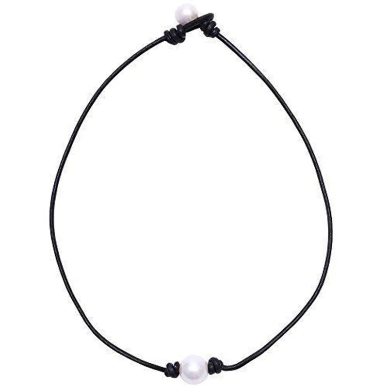 Pearl Necklace Leather Classic High Jewelry Gift Party Pendant Choker