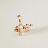 Rose 585 Women Pendant Cubic Zircon Fish Shape Pendants