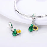 925 Sterling Silver Green CZ Zircon Avocado Pendant