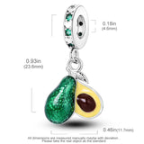 925 Sterling Silver Green CZ Zircon Avocado Pendant