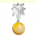 925 Sterling Silver Pearl Bead Pendant Semi Mount CZ Jewelry Setting