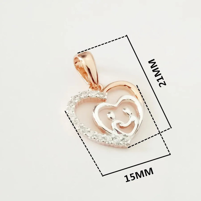 Heart Shape Cubic Zircon Lady Necklace Pendant