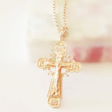 Christian Jewelry 585 Rose Men Women Pendant Necklace