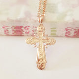 Christian Jewelry 585 Rose Men Women Pendant Necklace