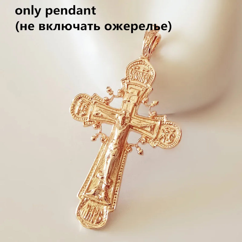 Christian Jewelry 585 Rose Men Women Pendant Necklace