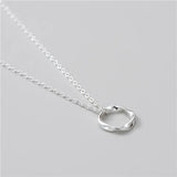 925 Sterling Silver Circle Pendant Necklace Wedding Jewelry
