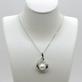 Freshwater Pearl Pendant Silver Necklace for Women
