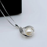 Freshwater Pearl Pendant Silver Necklace for Women