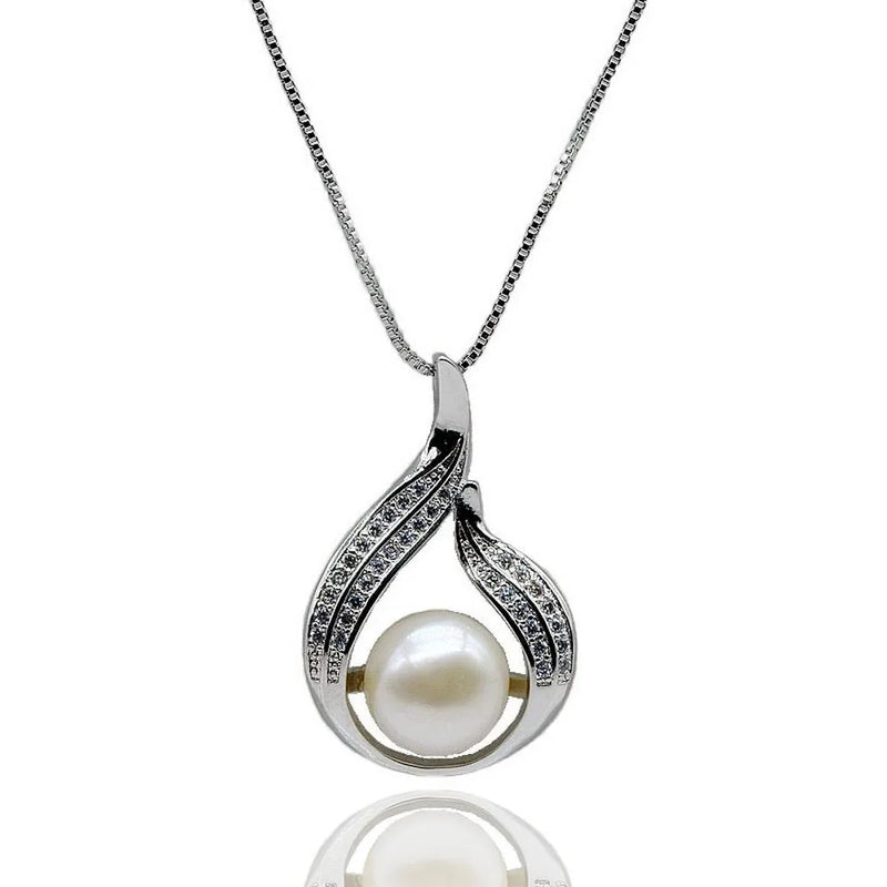 Freshwater Pearl Pendant Silver Necklace for Women