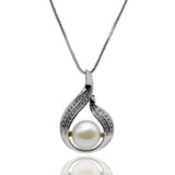 Freshwater Pearl Pendant Silver Necklace for Women
