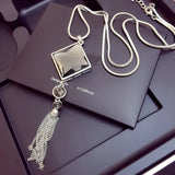 Crystal Pendant Necklace Sweater Chain Drop Long Paragraph Women Jewelry