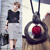 Crystal Pendant Necklace Sweater Chain Drop Long Paragraph Women Jewelry