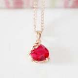 Red Cubic Zircon Pendant 585 Necklace Pendants for Women