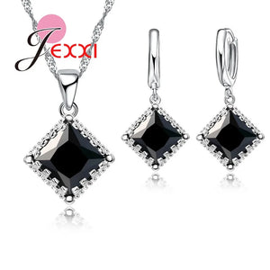 Crystal Bridal Wedding Jewelry Sets Silver Party Set