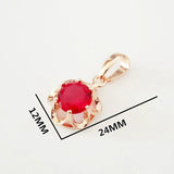 Rose Flower Purple Zircon Necklace Pendant 585 Rose Gold Jewelry