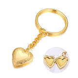 Custom Engrave Name Heart Locket Key Chains, Family Photo Love Keepsake