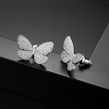 Platinum Butterfly Stud Earrings | Girls Birthday Vintage Jewelry Gift