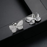 Platinum Butterfly Stud Earrings | Girls Birthday Vintage Jewelry Gift
