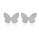Platinum Butterfly Stud Earrings | Girls Birthday Vintage Jewelry Gift