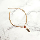 Bead Feather Anklet for Women Summer Beach Accessory