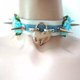 Women Punk Choker Necklace Harajuku 2 Layer Leather Lolita Flower Stud