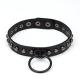 Punk Gothic Leather Choker Necklaces Heart Rivet Collar
