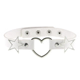 Punk Gothic Leather Choker Stainless Steel Chains Necklace Egirl Collar