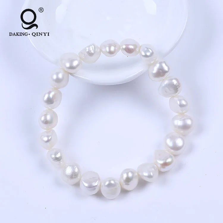 Purple Baroque Pearl Beads Bracelet 8mm