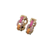 Rainbow Hoop Earrings French Style Light Earrings