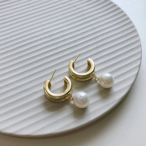 925 Silver Shell Pearl Drop Earrings Wedding Jewelry for Girls