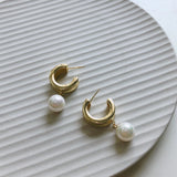 925 Silver Shell Pearl Drop Earrings Wedding Jewelry for Girls