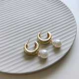 925 Silver Shell Pearl Drop Earrings Wedding Jewelry for Girls