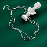 Real S925 Sterling Silver Necklace For Women Wedding Party