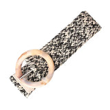 Women Resin Buckle Dress Belt Straw Elastic Waist Chain Weed Belly Necklace