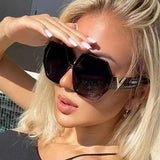 Retro Square Sunglasses UV400 Crystal Eyewear