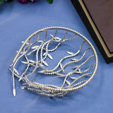 Rhinestone-Head-Chain Headbands Wedding Leaf Headpiece