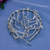 Rhinestone-Head-Chain Headbands Wedding Leaf Headpiece