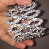 Crystal Rhinestone Slave Chain Cuff Bracelet Ring Wrap