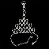 Rhinestone Bangles & Chain Link Ring Wristlet for Wedding Party