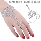 Rhinestone Bangles & Chain Link Ring Wristlet for Wedding Party
