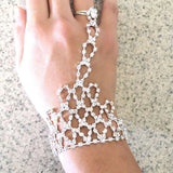 Rhinestone Bangles & Chain Link Ring Wristlet for Wedding Party