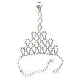 Rhinestone Bangles & Chain Link Ring Wristlet for Wedding Party