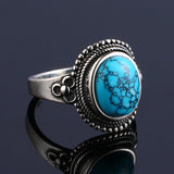 Vintage Natural Turquoise Women Ring Engagement Wedding Party Gift