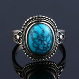 Vintage Natural Turquoise Women Ring Engagement Wedding Party Gift