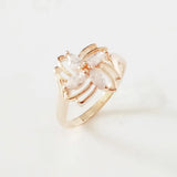 Cubic Zirconia Flower Wedding Rings 585 Rose Gold Jewelry
