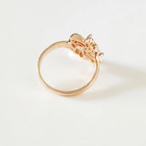 Cubic Zirconia Flower Wedding Rings 585 Rose Gold Jewelry