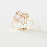 Cubic Zirconia Flower Wedding Rings 585 Rose Gold Jewelry