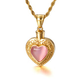 Heart-shaped Zircon Necklace Pendant High Stainless Steel Plated Silver
