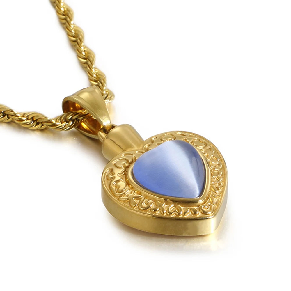 Heart-shaped Zircon Necklace Pendant High Stainless Steel Plated Silver
